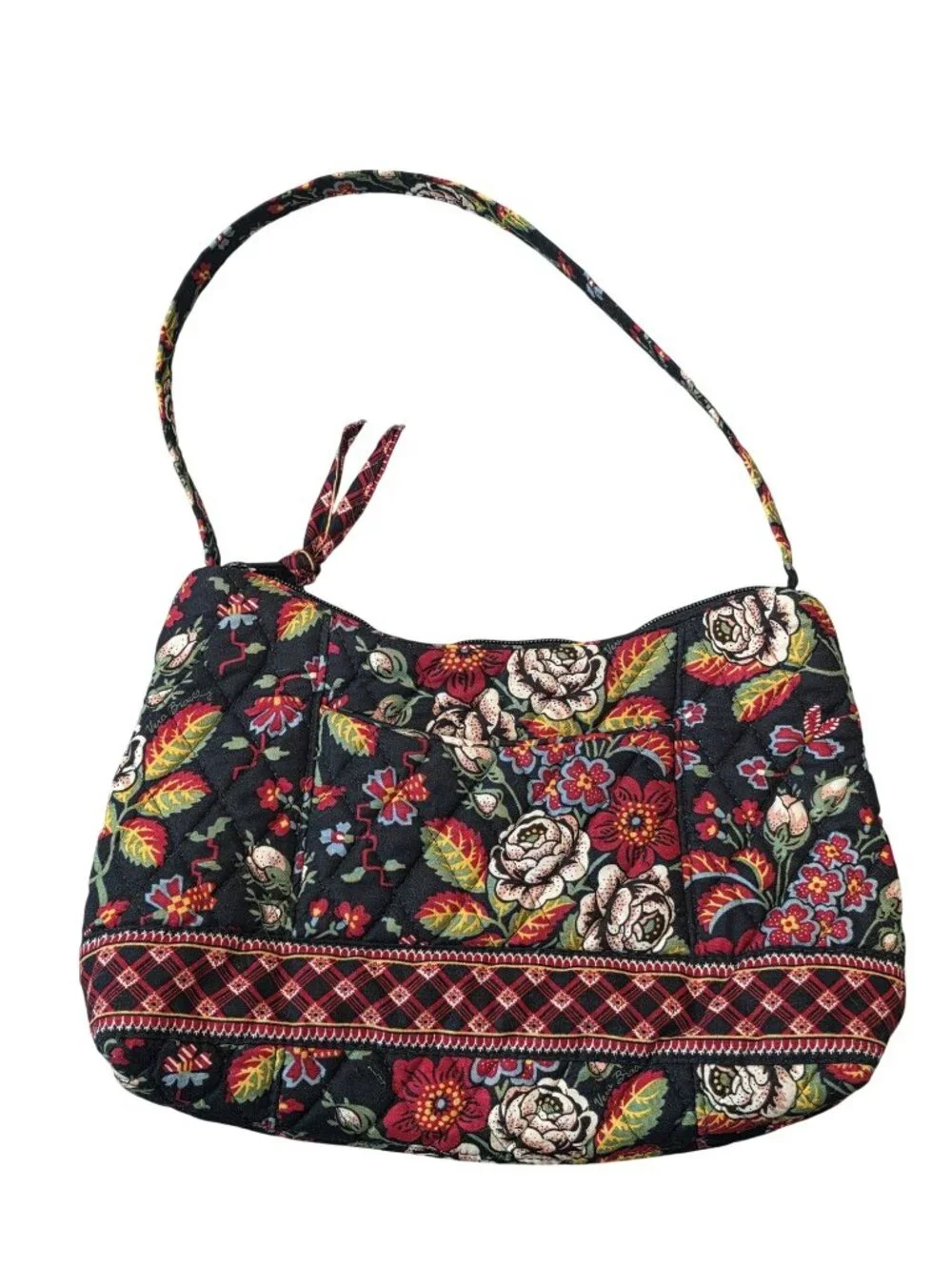 Vera Bradley Floral Quilted Shoulder Bag With Zipper Closure & Interior Pockets